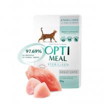 OPTIMEAL™ Superpremium pro sterilizované kočky s krůtím a kuřecím filé v omáčce 85 g (0539)