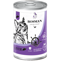 BOSMAN. Kompletní krmivo pro dospělé kočky s játry 415g (0401)