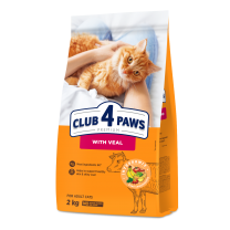 CLUB 4 PAWS Premium S telecím masem. Pro dospělé kočky 2KGg (0189)