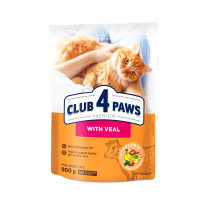 CLUB 4 PAWS Premium S telecím masem. Pro dospělé kočky 900g (0196)