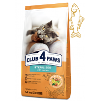 CLUB 4 PAWS Premium Sterilised s lososem. pro dospělé sterilizované kočky 14 kg (9497)