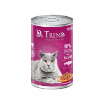 DR. TREND Premium Konzerva s lososem v jemné omáčce, pro dospělé kastrované kočky. 400 g (1739)