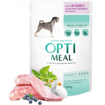 OPTIMEAL™. Superpremium Pro dospělé psy s králíkem a divokými borůvkami v omáčce 100 g (9855)