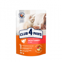 CLUB 4 PAWS Premium pro koťata S krůtím masem v želé 80 g (0701)