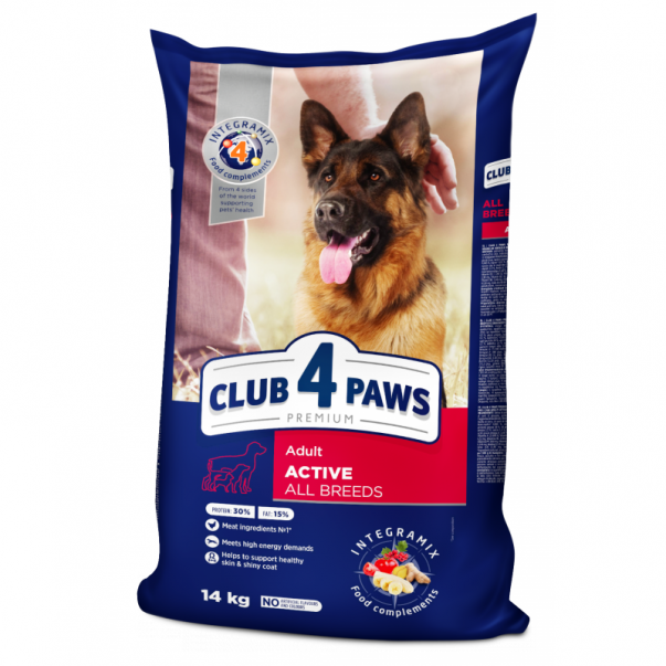CLUB 4 PAWS Premium pro dospělé psy s vysokou aktivitou 14 kg (9559) - Kliknutím zobrazíte detail obrázku.