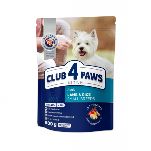 CLUB 4 PAWS™ Premium pro dospělé psy malých plemen CLUB 4 PAWS Premium jehněčí příchuť 900 g (9610) - Kliknutím zobrazíte detail obrázku.