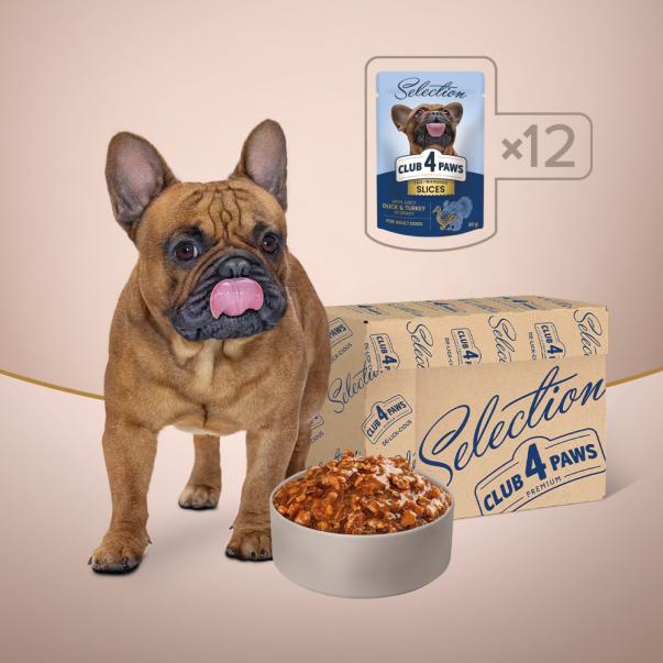 Club 4 Paws Premium Plus Selection pro dospělé psy s kachnou a krocanem v omáčce 12 x 85g (8049*) - Kliknutím zobrazíte detail obrázku.