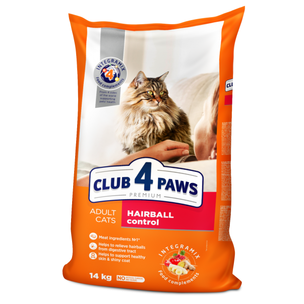 CLUB 4 PAWS Premium Hairball control. Pro dospělé kočky Na váhu 100g (9337*) - Kliknutím zobrazíte detail obrázku.