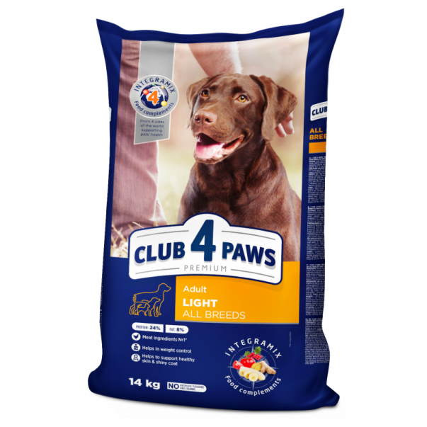 CLUB 4 PAWS Premium light pro psy s nízkou aktivitou 14 kg (9672) - Kliknutím zobrazíte detail obrázku.