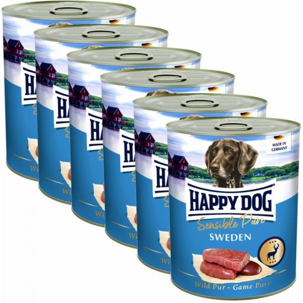 Happy Dog Wild Pur Švédsko SET 6 x 0,8 kg - Kliknutím zobrazíte detail obrázku.