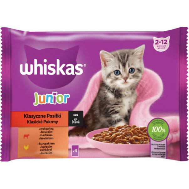 Whiskas cat Junior Masný výběr kuře&hovězí&jehně&králík ve šťávě 4 x 85 g - Kliknutím zobrazíte detail obrázku.