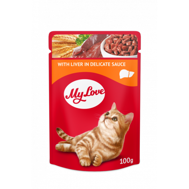 My Love kapsička pro kočky s játry v jemné omáčce 100 g (0902) - Kliknutím zobrazíte detail obrázku.