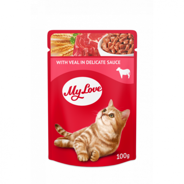 My Love kapsička pro kočky s telecím masem v jemné omáčce 100 g (0906) - Kliknutím zobrazíte detail obrázku.