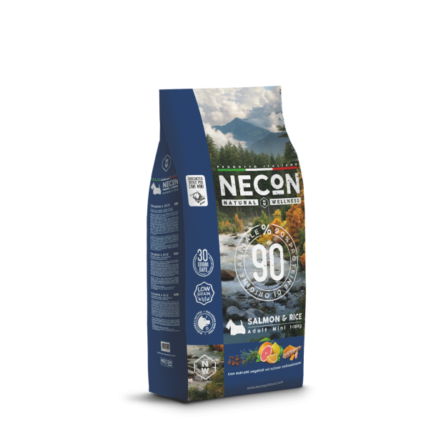 NECON NW Superpremium pro dospělé psy malých plemen. Losos & rýže 2 kg (4021) - Kliknutím zobrazíte detail obrázku.