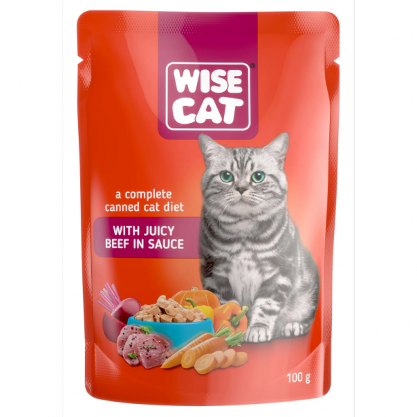 Wise Cat s šťavnatým hovězím masem 100 g (1098) - Kliknutím zobrazíte detail obrázku.