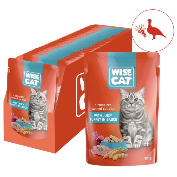 Wise Cat šťavné krůtí maso v omáčce 24x100 g (1111*) - Kliknutím zobrazíte detail obrázku.