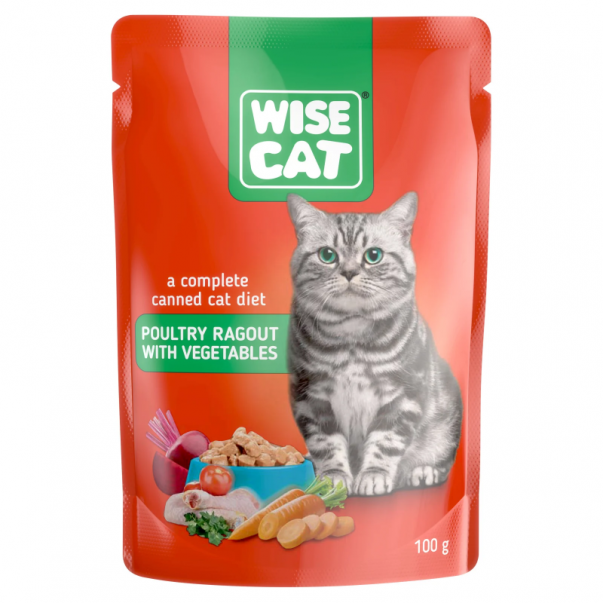 Wise Cat drůbeží ragu se zeleninou 100 g (1081) - Kliknutím zobrazíte detail obrázku.