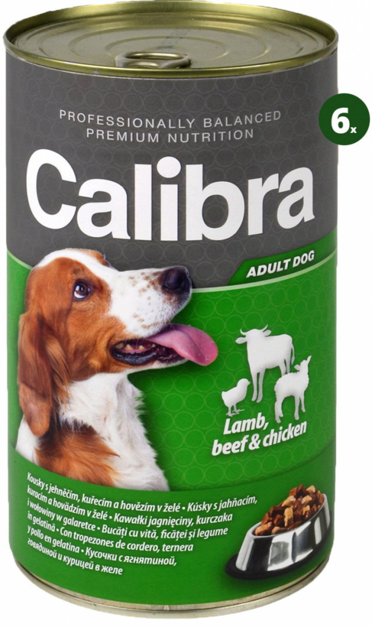 Calibra Dog Adult jehně hovězí a kuře v želé 6 x 1,24 kg - Kliknutím zobrazíte detail obrázku.