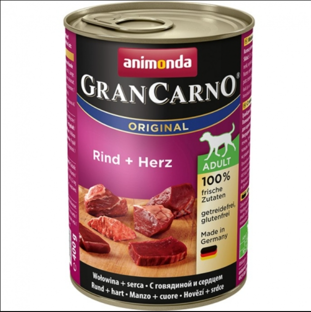 Animonda Gran Carno Adult hovězí & srdce 400 g - Kliknutím zobrazíte detail obrázku.