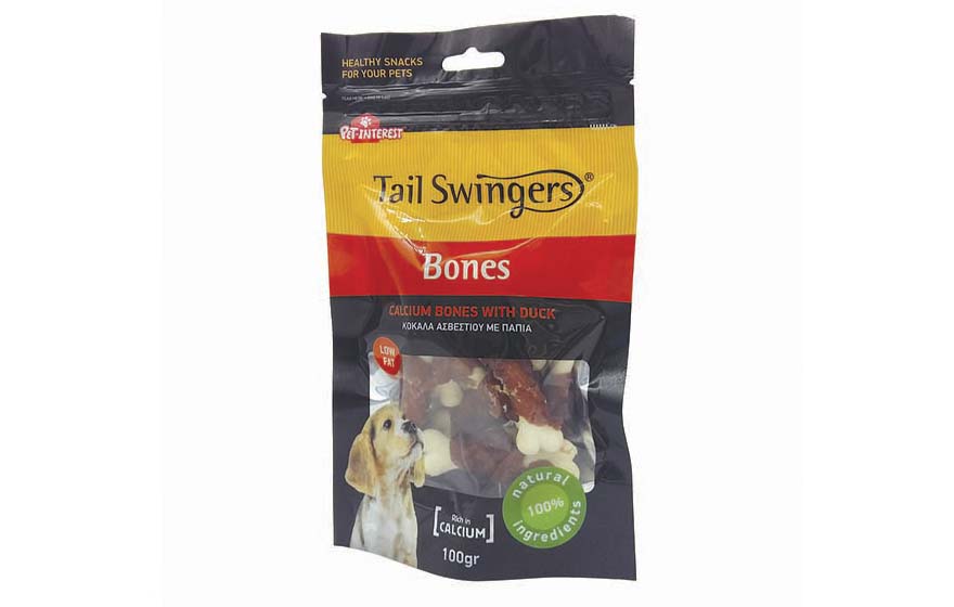 Tails Swingers - Vápnikové kosti s kačicou pre psy 100g (1168)