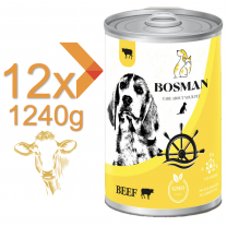 BOSMAN kompletní krmivo pro dospělé psy s hovězím masem 12x1240g (0395*)