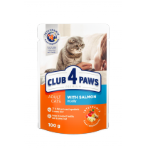 Kapsička pro kočky CLUB 4 PAWS Premium S lososem v želé 100 g
