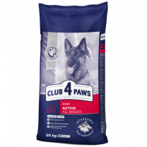 Granule pro psy všechna plemena s vysokou aktivitou CLUB 4 PAWS Premium Active 20 kg