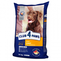 Granuly pre psov všetky plemená nízkou aktivitou CLUB 4 PAWS Premium light 14 kg