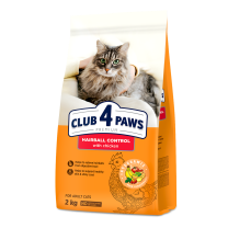 CLUB 4 PAWS Premium Hairball control. Pro dospělé kočky 2 kg (9428)