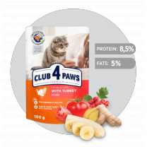 Kapsička pro kočky CLUB 4 PAWS Premium S krůtím masem v želé 100 g