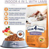 CLUB 4 PAWS Premium Indoor 4 in 1. For adult cats With lamb 14 kg (9473)