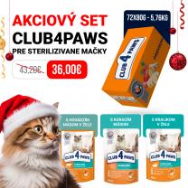CLUB 4 PAWS Premium Akciovy set pro sterilizovane kočky 72x80g