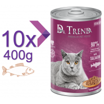DR. TREND Premium Konzerva s lososem v jemné omáčce, pro dospělé kastrované kočky 10 x 400 g (1739*)