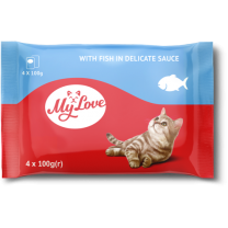 My Love kapsičky pro kočky s rybou v jemné omáčce 4x100 g (8636)