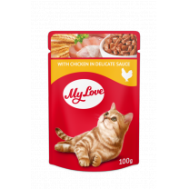 Kapsička pro kočky My Love S kuřecím masem v jemné omáčce 100 g