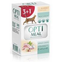 OPTIMEAL™ Superpremium SET 3+1 kapsička pro kočky s králíkem v bílé omáčce 4 x 85 g (0536**)