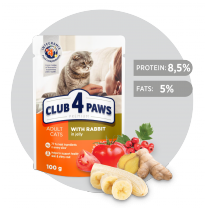 Kapsička pro kočky CLUB 4 PAWS Premium S králíkem v želé 100 g