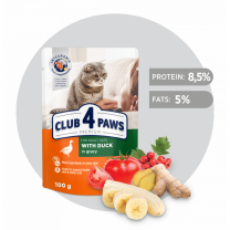Kapsička pro kočky CLUB 4 PAWS Premium S kachním masem v omáčkách 100 g