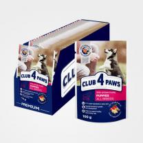 CLUB 4 PAWS Premium pro štěňata s kuřecím masem v želé 24x100g (0509*)