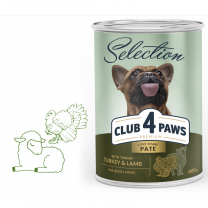 CLUB 4 PAWS Premium Selection - Delicate pate with turkey and lamb 400g (9435)