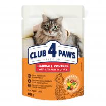 CLUB 4 PAWS Premium pro kočky  Hairball Control 24x80g (0460*)