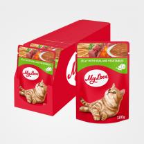 My Love kapsička pro kočky Želé s telecím masem a zeleninou 24x100 g (0908)
