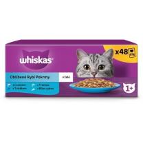 Whiskas kapsičky Oblíbené rybí pokrmy v želé pro dospělé kočky 48× 85 g