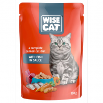 Wise Cat kapsičky pre mačky s rybou v jemnej omačke 100 g (1074)