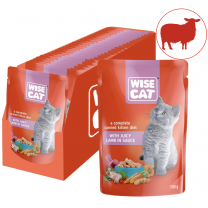 Wise Cat šťavnaté jahňacie mäso v omáčke pre mačiatka 24x100 g (1067*)