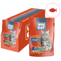 Wise Cat kapsičky pre mačky s rybou v jemnej omačke 24x100 g (1074*)