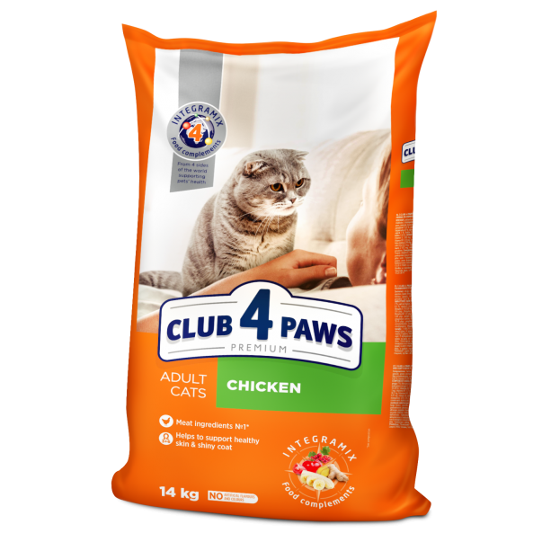 CLUB 4 PAWS Premium  pro dospělé kočky - Kuře Na váhu 100g (9146*) - Kliknutím zobrazíte detail obrázku.
