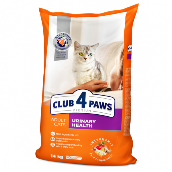 CLUB 4 PAWS Premium Urinary health. Pro dospělé kočky 14 kg (9375) - Kliknutím zobrazíte detail obrázku.