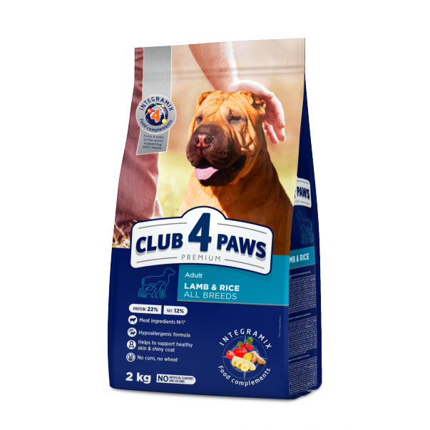CLUB 4 PAWS Premium pro dospělé psy všech plemen jehněčí příchuť 2 kg (9634) - Kliknutím zobrazíte detail obrázku.