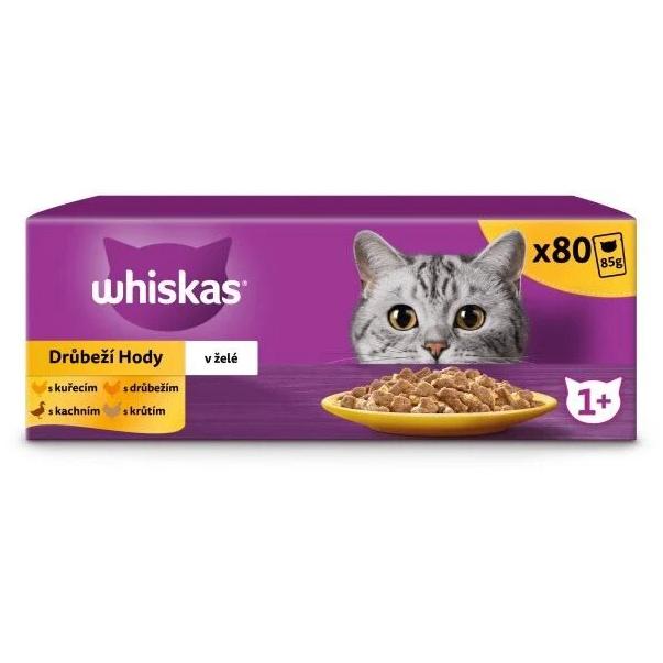 Whiskas kapsičky drůbeží výběr v želé pro dospělé kočky 80 × 85 g - Kliknutím zobrazíte detail obrázku.